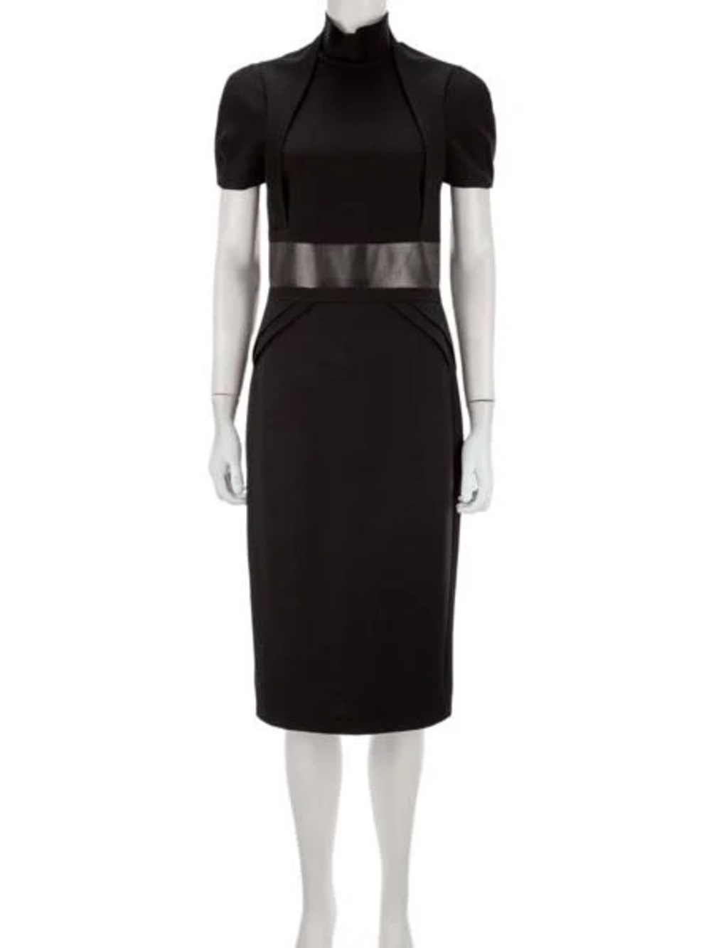 Gucci Black Leather Trim Midi Dress | Made in Italy | Like New ✨